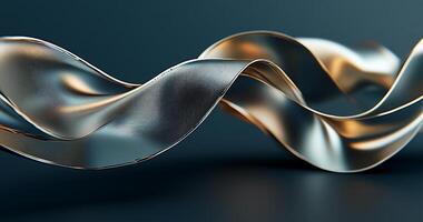 Abstract metallic ribbon design photo