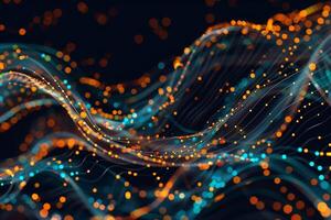 Abstract dynamic particles flow photo