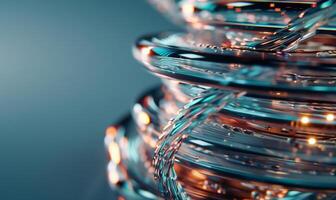 Abstract technological rings, flowing design, layered futuristic elements photo