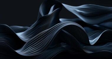 Dark abstract design, flowing lines and folds photo