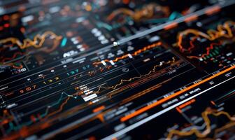 Financial data dashboards with multiple charts and graphs photo