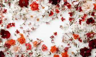 Flowers on white background photo