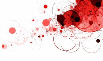 Abstract red circles and lines on white background photo