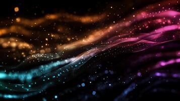Abstract dynamic waves of light and color photo