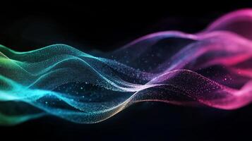 Abstract digital particle wave form photo