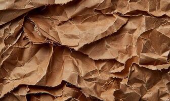 A close up of a brown crumpled paper photo