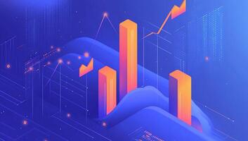 Abstract digital chart graphic, showing growth and technological advancement photo