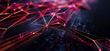 Abstract network of interconnected data points photo