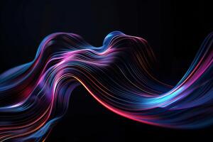 Dynamic, vibrant, flowing lines create a sense of movement and energy. Abstract design with colorful, smooth curves photo