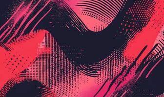 Abstract dynamic graphic design with vibrant colors and textured lines photo
