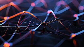 Intricate network of connected lines and points photo