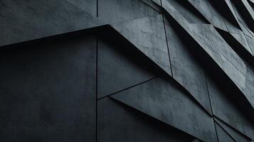 Dark, angular facade with textured panels photo