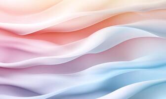 Abstract flowing pastel fabric. Soft color gradients of pink, peach, light blue and white. Delicate, smooth curves and textures photo