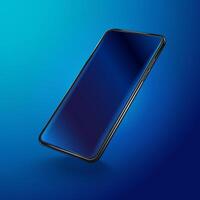 Left side smartphone view. Realistic mobile phone with blank screen. Mock up or template cell phone vector