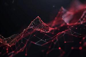 Abstract data visualization. Complex network of interconnected points and lines forming dynamic patterns photo