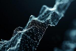 Abstract network structure. Complex digital wave form photo
