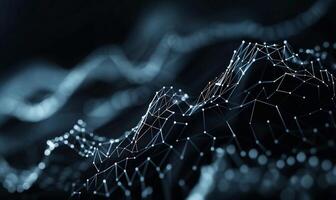 Abstract data visualization, intricate network of connected points and lines. Dynamic digital graphic of data points photo