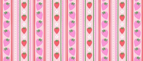 Colorful vintage seamless pattern with strawberries. Retro summer pattern with berries. vector