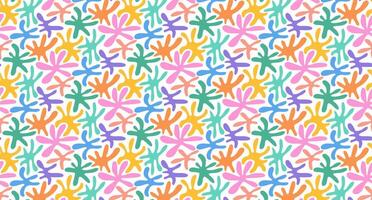 Fun colorful pattern with abstract shapes, seamless pattern. vector