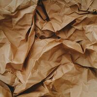 A pile of brown crumpled paper photo