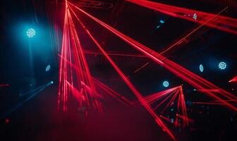 Laser show, vibrant lights, electrifying atmosphere photo