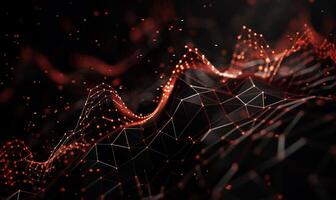 Abstract data visualization, showing complex network patterns and data flow. Dynamic, interconnected nodes and lines, highlighting trends and relationships photo