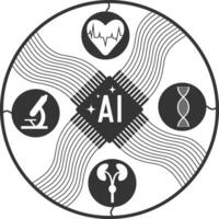 Artificial intelligence in medicine, early diagnosis of diseases with the help of artificial intelligence saves many lives vector