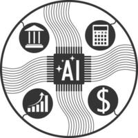 Business management with the help of artificial intelligence helps to cope with routine tasks vector