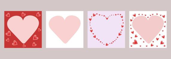 Set of backgrounds from illustrations of hearts for design vector