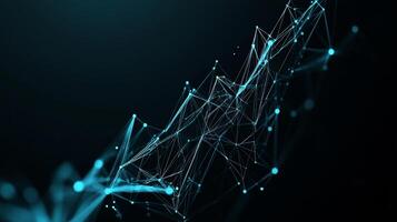 Abstract network of interconnected points and lines. Complex digital structure photo