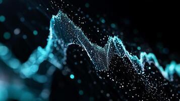 Abstract digital wave. Dynamic particle network photo