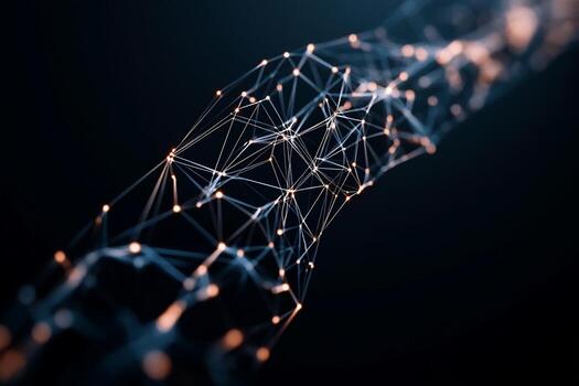 resumen red de interconectado puntos y líneas. complejo digital estructura de nodos y conexiones foto