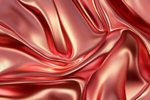 A red silk fabric with a lot of waves photo