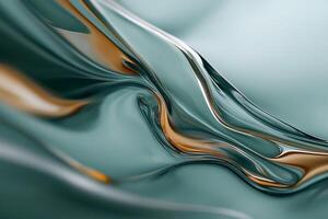 Abstract wave background with a green and gold color photo