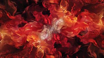 Abstract fiery swirling patterns. Dynamic colors and textures create a visually striking display of movement and energy photo