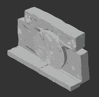Easter Tomb Cut from Stone in Isometric Perspective vector