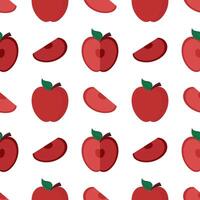 seamless pattern of red apples vector