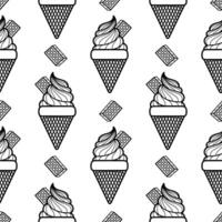 seamless pattern of hand draw chocolate ice cream vector