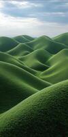 Greener hills, cloudy sky photo