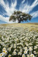 Beautiful meadow under a vast sky photo
