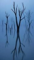Dusk with bare trees photo