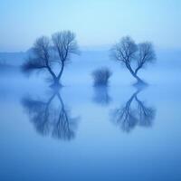 Morning mist over tranquil water photo