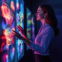 Engaging with interactive VR art experience photo