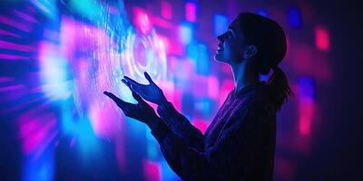 Immersive experience in virtual reality space photo