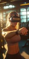 Immersive virtual reality workout session photo