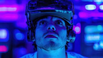 Neon virtual reality adventure photo