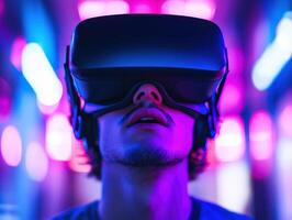 Neon-lit VR experience photo