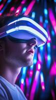 Exploring virtual reality in vibrant colors photo
