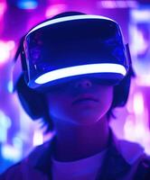 Exploring virtual reality in vivid colors photo