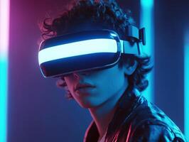 Immersive virtual reality fun photo